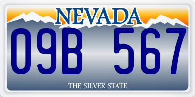 NV license plate 09B567