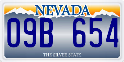 NV license plate 09B654
