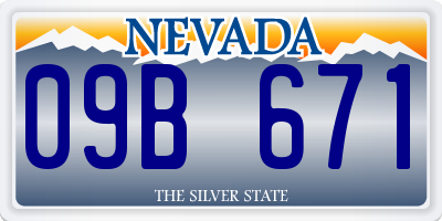 NV license plate 09B671