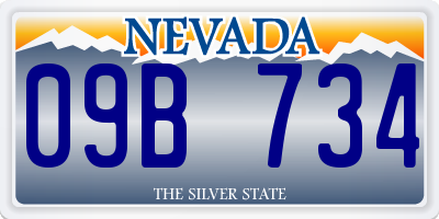 NV license plate 09B734