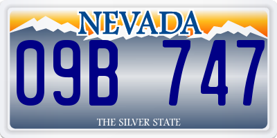 NV license plate 09B747
