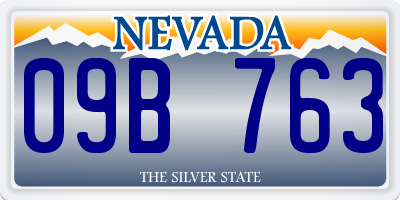 NV license plate 09B763