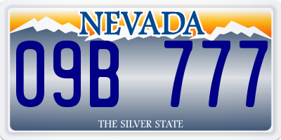 NV license plate 09B777