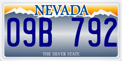 NV license plate 09B792