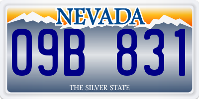 NV license plate 09B831