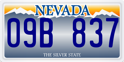 NV license plate 09B837