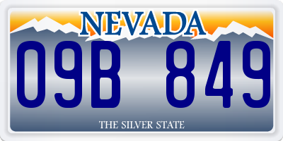 NV license plate 09B849