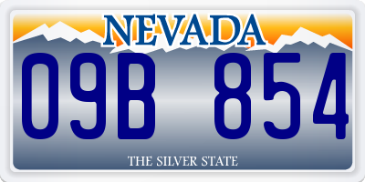 NV license plate 09B854