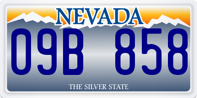 NV license plate 09B858