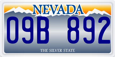 NV license plate 09B892