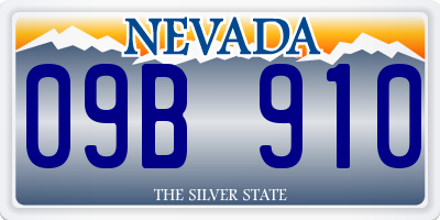 NV license plate 09B910