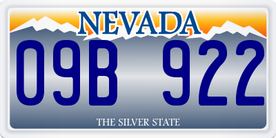 NV license plate 09B922