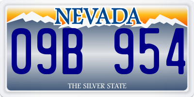 NV license plate 09B954