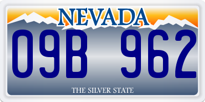 NV license plate 09B962