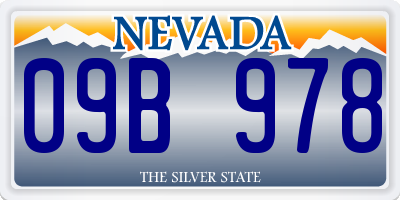 NV license plate 09B978