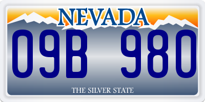 NV license plate 09B980