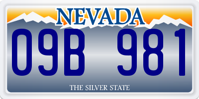 NV license plate 09B981