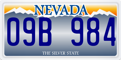 NV license plate 09B984