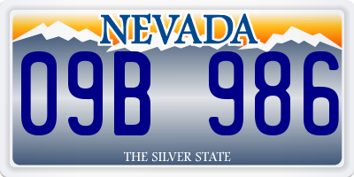 NV license plate 09B986