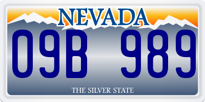 NV license plate 09B989