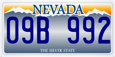 NV license plate 09B992