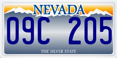 NV license plate 09C205