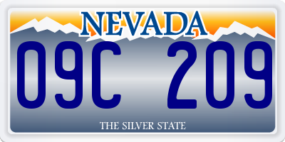 NV license plate 09C209