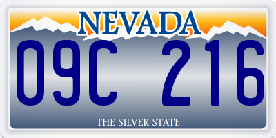 NV license plate 09C216