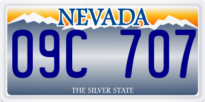 NV license plate 09C707