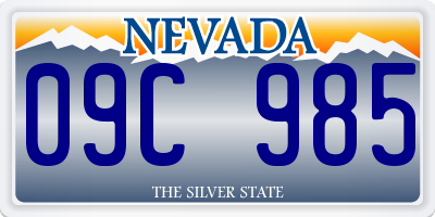 NV license plate 09C985