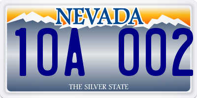 NV license plate 10A002