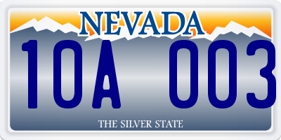 NV license plate 10A003