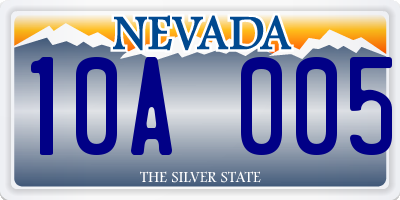 NV license plate 10A005