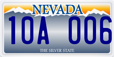 NV license plate 10A006