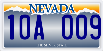 NV license plate 10A009