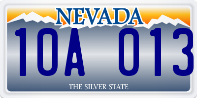 NV license plate 10A013