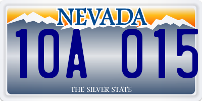 NV license plate 10A015