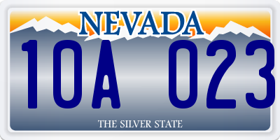 NV license plate 10A023