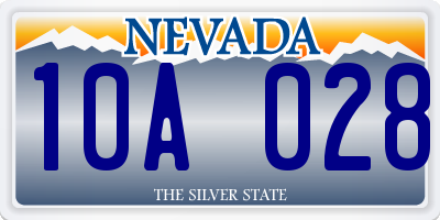 NV license plate 10A028