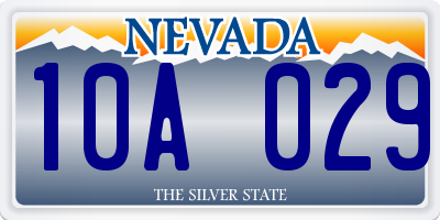 NV license plate 10A029