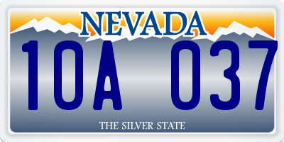 NV license plate 10A037