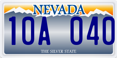 NV license plate 10A040