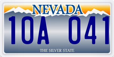 NV license plate 10A041