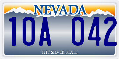 NV license plate 10A042