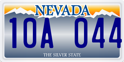 NV license plate 10A044