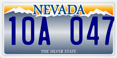 NV license plate 10A047