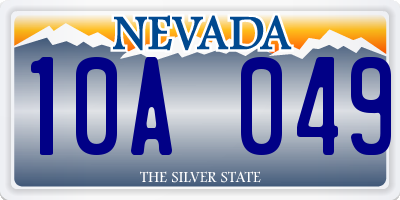 NV license plate 10A049