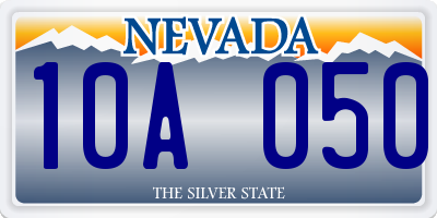 NV license plate 10A050