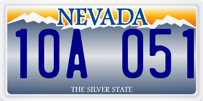 NV license plate 10A051