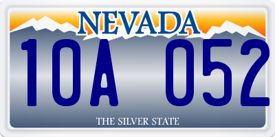 NV license plate 10A052